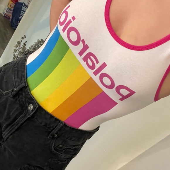 Polaroid Tops - NWOT Retro Polaroid Rainbow Bodysuit